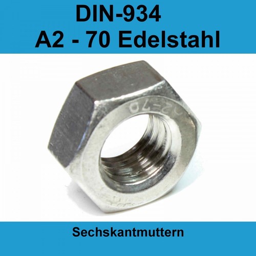 Din 934 sechskantmuttern a2 - m6,