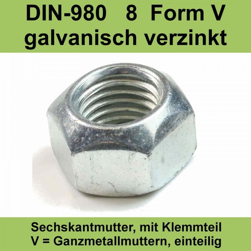 Din 980 8 verzinkte - m8, .8