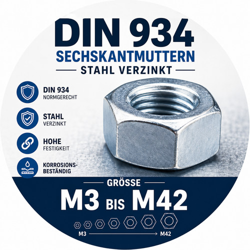 Muttern sechskantmuttern stahl - muttern,