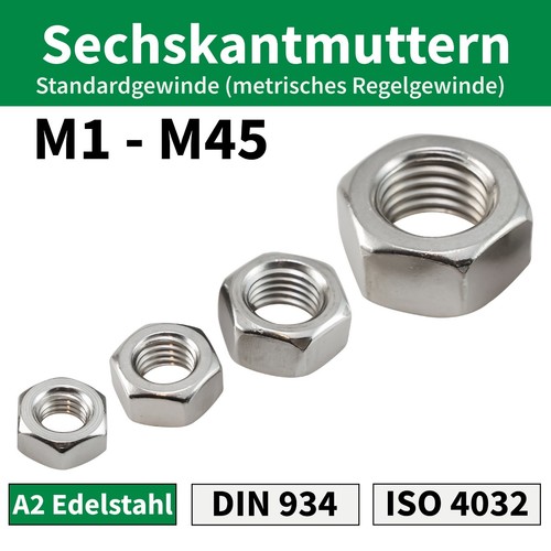 Sechskantmuttern edelstahl - sechskantmuttern, m8